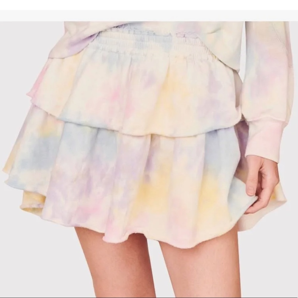 LoveShackFancy Ruffle Tie Dye Skirt